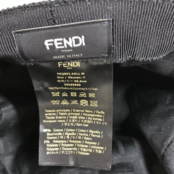 Auth FENDI FXQ801 logo bucket hat bob hat cotton Beige main image 15